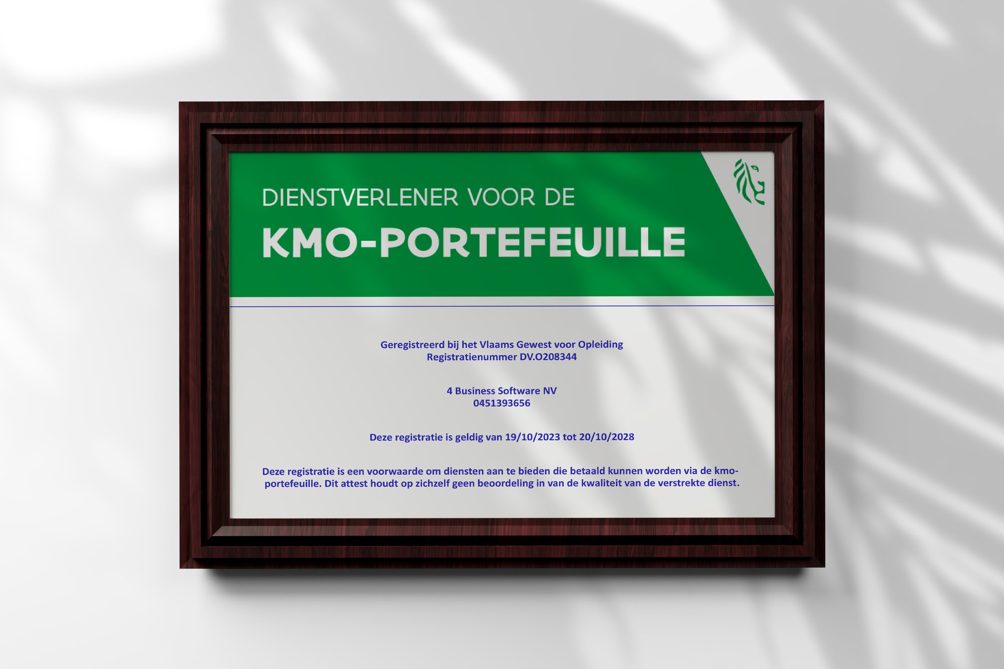 4 Business Software opnieuw herkend als dienstverlener "Opleidingen" bij de kmo-portefeuille cover